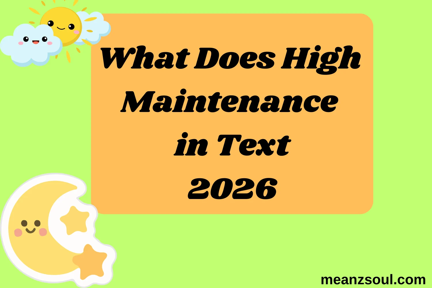 What Does High Maintenance in Text