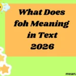 What Does foh Meaning in Text